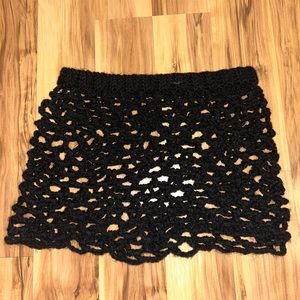 crochet fishnet mini skirt